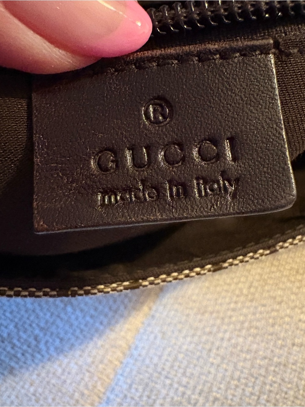 Gucci Beige GG Supreme Canvas Messenger Bag with Brown Leather Trim - Picture 8 of 10
